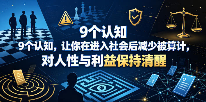 付费文章：9个认知，让你在进入社会后减少被算计，对人性与利益保持清醒-蜗牛学社