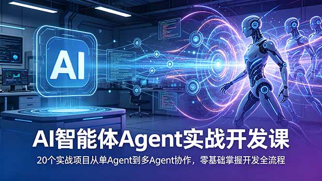 AI智能体Agent实战开发课:20个实战项目从单Agent到多Agent协作,零基础掌握开发全流程-蜗牛学社