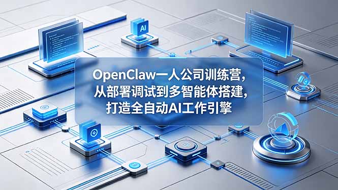 OpenClaw 一人公司训练营，从部署调试到多智能体搭建，打造全自动 AI 工作引擎-蜗牛学社