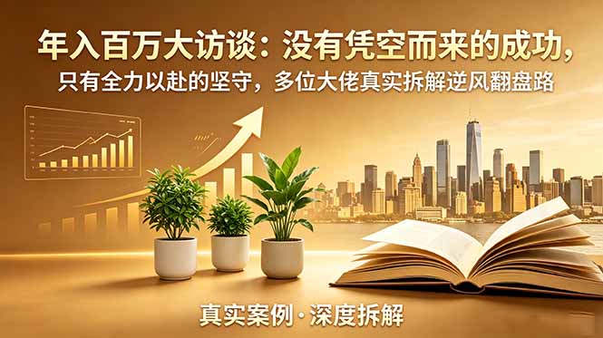 年入百万大访谈-更新:没有凭空而来的成功,只有全力以赴的坚守,多位大佬真实拆解逆风翻盘路-蜗牛学社