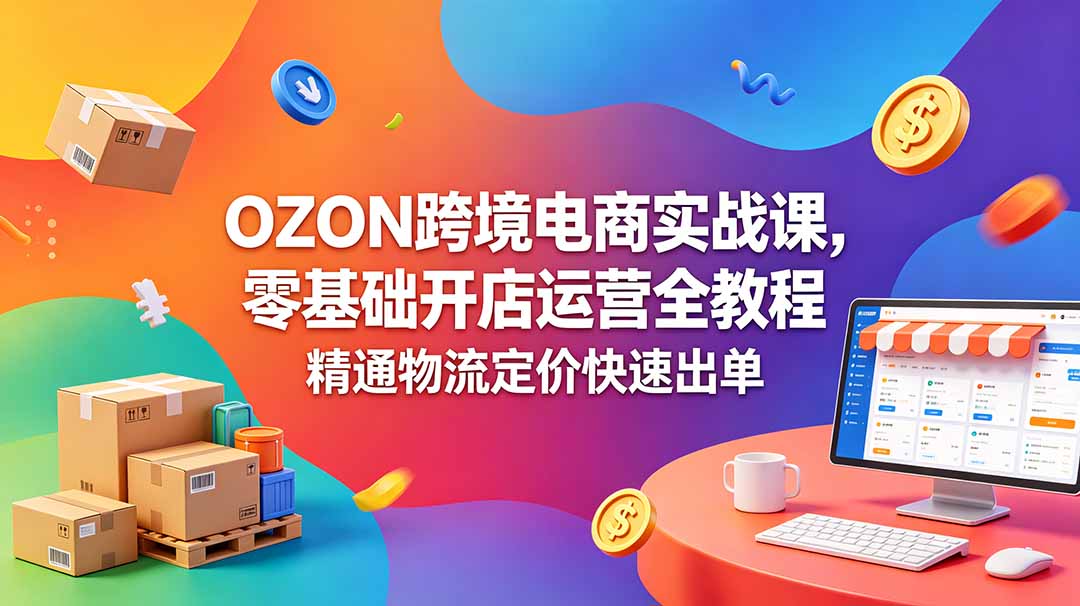OZON 跨境电商实战课，零基础开店运营全教程，精通物流定价快速出单-蜗牛学社