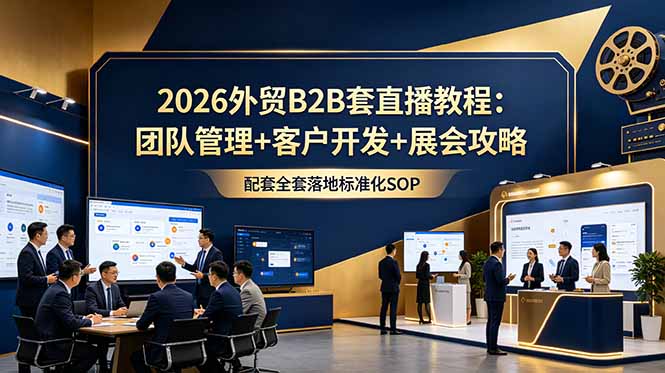 2026外贸B2B套直播教程:团队管理+客户开发+展会攻略,配套全套落地标准化SOP-蜗牛学社