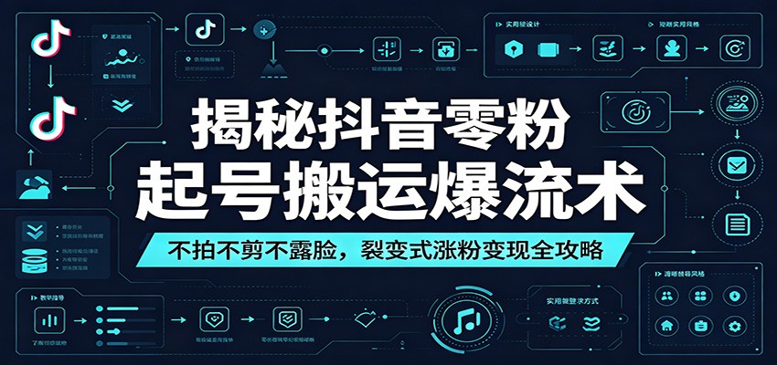 揭秘抖音零粉起号搬运爆流术:不拍不剪不露脸,裂变式涨粉变现全攻略-蜗牛学社