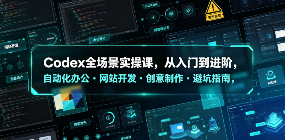 Codex全场景实操课,从入门到进阶,自动化办公・网站开发・创意制作・避坑指南,全流程教学-蜗牛学社