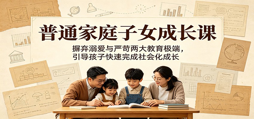 普通家庭子女成长课:摒弃溺爱与严苛两大教育极端,引导孩子快速完成社会化成长-蜗牛学社
