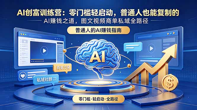 AI创富训练营:零门槛轻启动,普通人也能复制的AI赚钱之道,图文视频商单私域全路径-蜗牛学社
