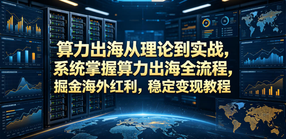 算力出海从理论到实战,系统掌握算力出海全流程,掘金海外红利,稳定变现教程-蜗牛学社