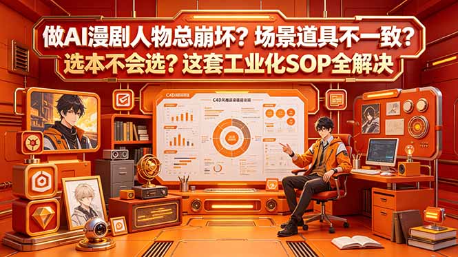 做AI漫剧人物总崩坏?场景道具不一致?选本不会选?这套工业化SOP全解决 (更新-蜗牛学社