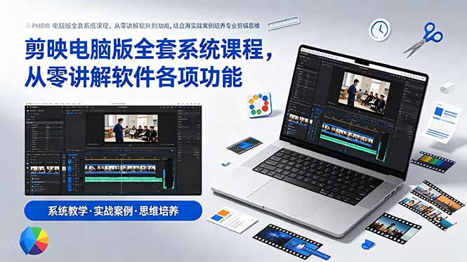剪映电脑版全套系统课程,从零讲解软件各项功能,结合海量实战案例培养专业剪辑思维-蜗牛学社