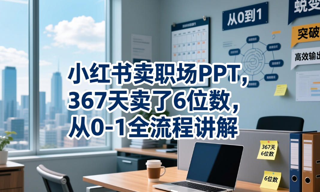 小红书卖职场PPT,367天卖了6位数,从0-1全流程讲解-蜗牛学社