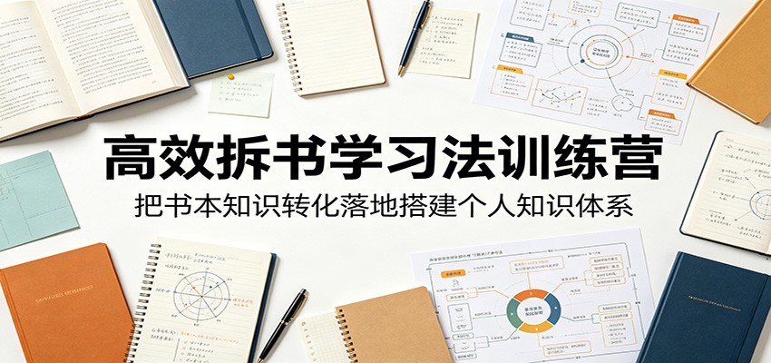 高效拆书学习法训练营,把书本知识转化落地搭建个人知识体系-蜗牛学社