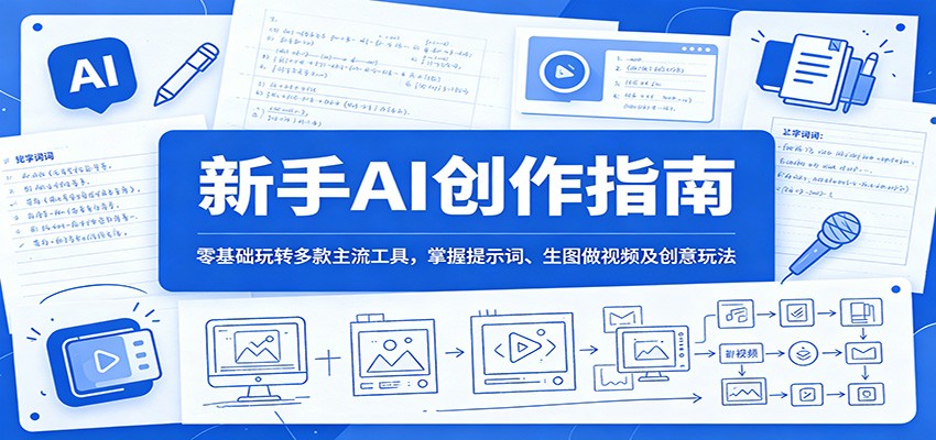 新手AI创作指南:零基础玩转多款主流工具,掌握提示词、生图做视频及创意玩法-蜗牛学社