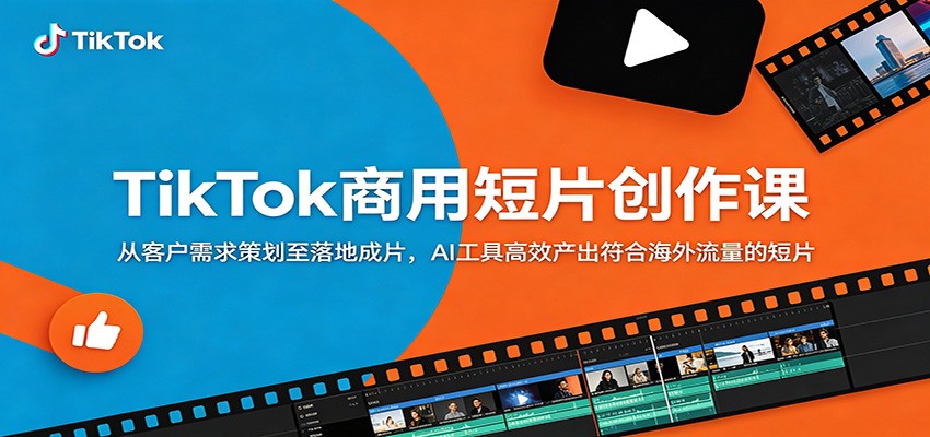 TikTok商用短片创作课：从客户需求策划至落地成片，AI工具高效产出符合海外流量的短片-蜗牛学社