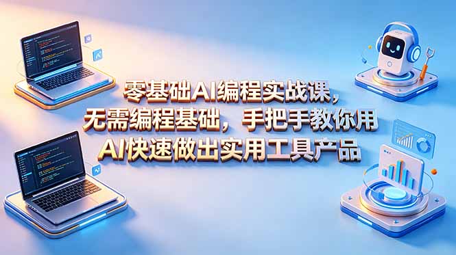 零基础AI编程实战课-更新,无需编程基础,手把手教你用AI快速做出实用工具产品-蜗牛学社