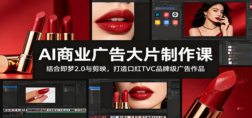 AI商业广告大片制作课：结合即梦2.0与剪映，打造口红TVC品牌级广告作品-蜗牛学社