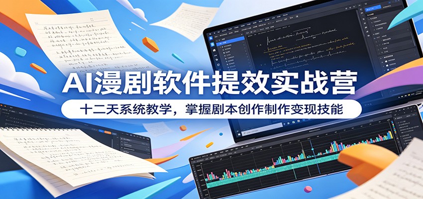 AI漫剧软件提效实战营:十二天系统教学,掌握剧本创作制作变现技能-蜗牛学社