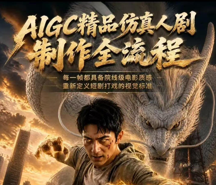 AIGC精品仿真人剧豢龙人全流程制作解析2026，国风仿真人创作+打斗剧情+人设编排，一站式AI短剧入门-蜗牛学社