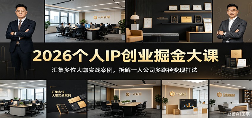 2026个人IP创业掘金大课：汇集多位大咖实战案例，拆解一人公司多路径变现打法-蜗牛学社