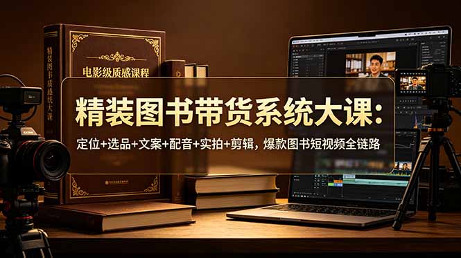 精装图书带货系统大课:定位+选品+文案+配音+实拍+剪辑,爆款图书短视频全链路-蜗牛学社