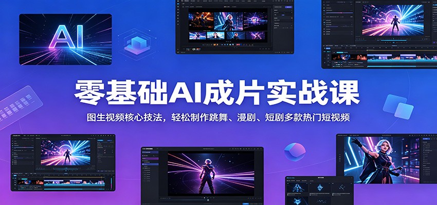 零基础AI成片实战课:图生视频核心技法,轻松制作跳舞、漫剧、短剧多款热门短视频-蜗牛学社