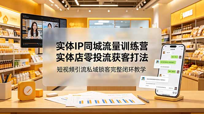 实体IP同城流量训练营:实体店零投流获客打法,短视频引流私域锁客完整闭环教学-蜗牛学社