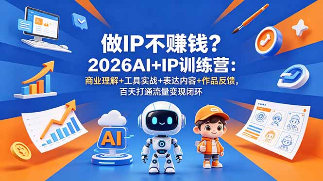 做IP不赚钱？2026AI+IP训练营：商业理解+工具实战+表达内容+作品反馈，百天打通流量变现闭环-蜗牛学社