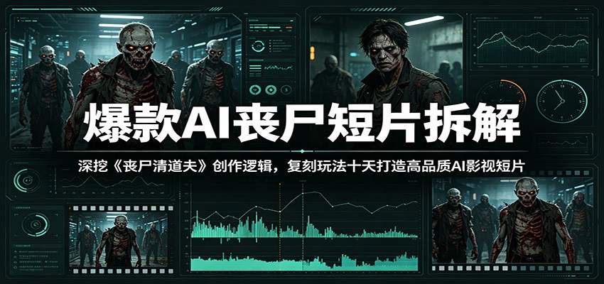 爆款AI丧尸短片拆解:深挖《丧尸清道夫》创作逻辑,复刻玩法快速打造高品质AI影视短片-蜗牛学社