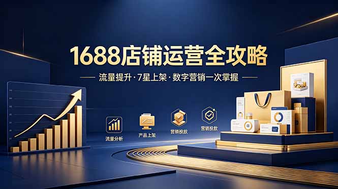 1688店铺没流量？产品上架不到7星？数字营销不会投？全套运营技能一次学(更新6月-蜗牛学社