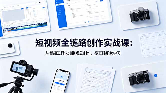 短视频全链路创作实战课:从智能工具认知到短剧制作,零基础系统学习-蜗牛学社
