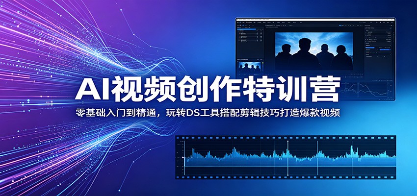 AI视频创作特训营:零基础入门到精通,玩转DS工具搭配剪辑技巧打造爆款视频-蜗牛学社