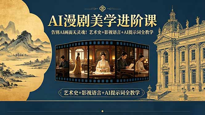 告别AI画面无灵魂!AI漫剧美学进阶课-更新,艺术史+影视语言+AI提示词全教学-蜗牛学社