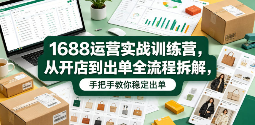 1688运营实战训练营,从开店到出单全流程拆解,手把手教你稳定出单(更新0620)-蜗牛学社