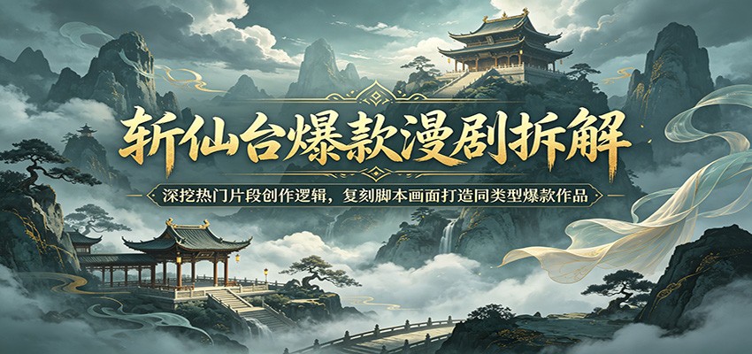 斩仙台爆款漫剧拆解：深挖热门片段创作逻辑，复刻脚本画面打造同类型爆款作品-蜗牛学社
