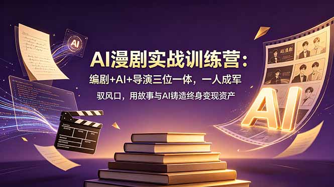 AI漫剧实战训练营：编剧+AI+导演三位一体，一人成军 驭风口，用故事与AI铸造终身变现资产-蜗牛学社