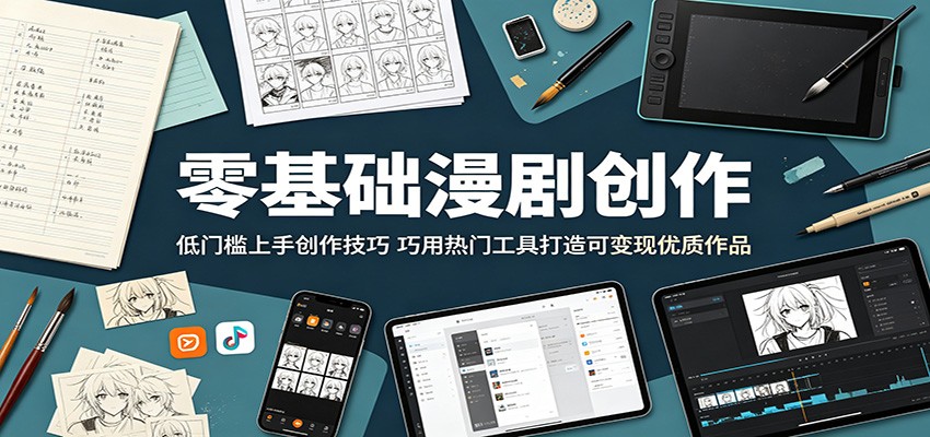 零基础漫剧创作:低门槛上手创作技巧,巧用热门工具打造可变现优质作品-蜗牛学社