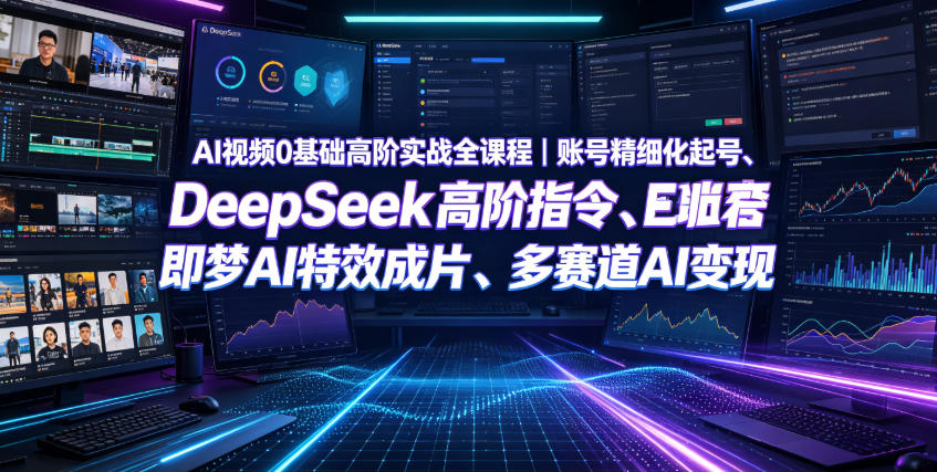 AI视频0基础高阶实战全课程|账号精细化起号、DeepSeek高阶指令、即梦AI特效成片、多赛道AI短视频量产变现-蜗牛学社