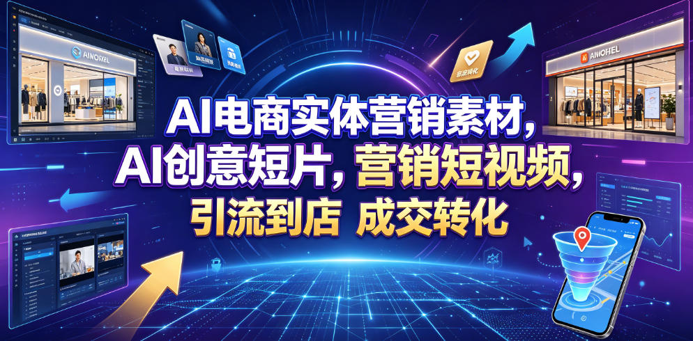 AI电商实体营销素材,AI创意短片,高效打造营销短视频,轻松引流到店,稳定提升门店客流与成交转化-蜗牛学社