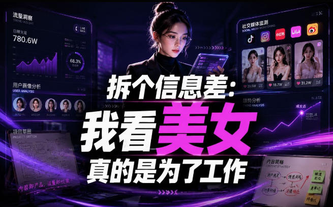 【理直气壮】我给看美女找了一个非常恰当的理由,信息差项目-蜗牛学社