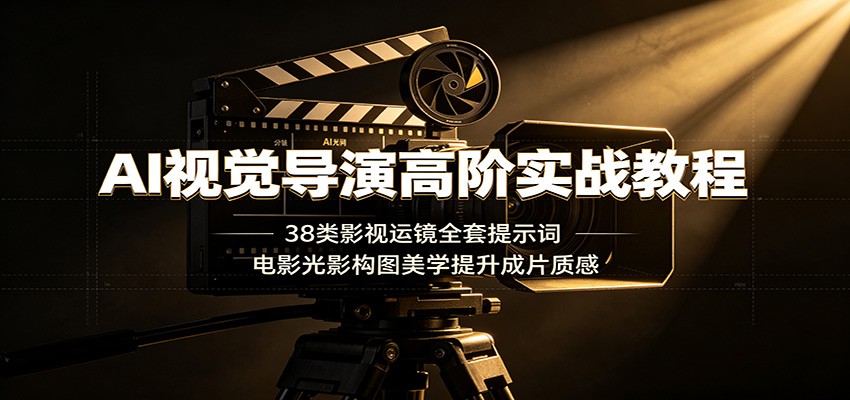 AI视觉导演高阶实战教程:38类影视运镜全套提示词,电影光影构图美学提升成片质感-冒泡网