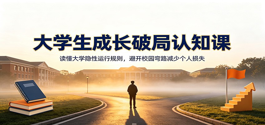 大学生成长破局认知课:读懂大学隐性运行规则,避开校园弯路减少个人损失-冒泡网
