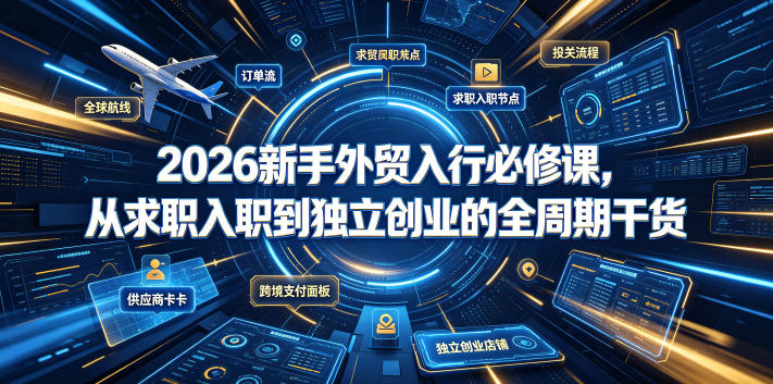 2026新手外贸入行必修课,从求职入职到独立创业的全周期干货-蜗牛学社