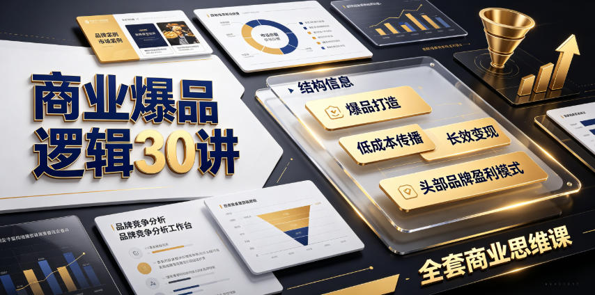 商业爆品逻辑30讲|拆解各行各业头部品牌盈利模式,吃透爆品打造、低成本传播、长效变现全套商业思维课-冒泡网